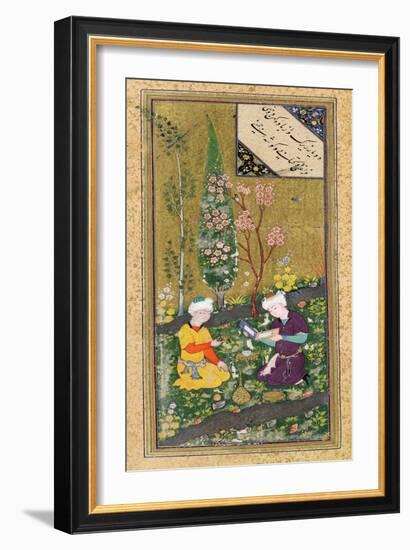 Two Figures Reading and Relaxing in an Orchard, circa 1540-50--Framed Giclee Print