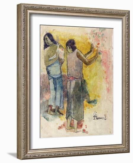 Two Figures, Study for 'Faa Iheiche', 1898-Paul Gauguin-Framed Giclee Print