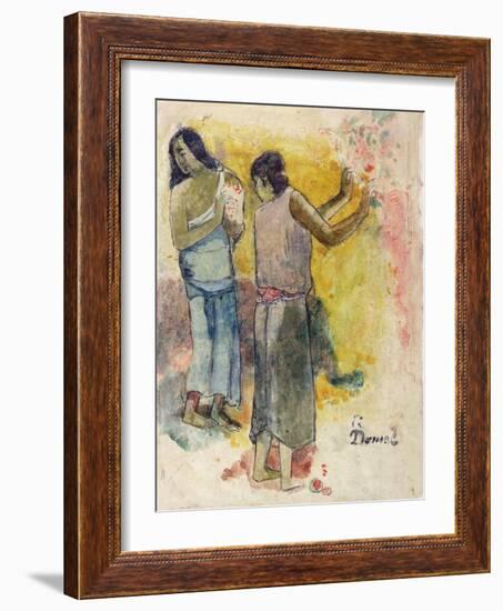 Two Figures, Study for 'Faa Iheiche', 1898-Paul Gauguin-Framed Giclee Print