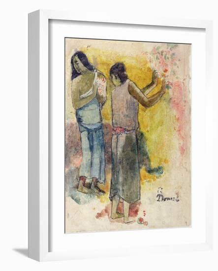 Two Figures, Study for 'Faa Iheiche', 1898-Paul Gauguin-Framed Giclee Print