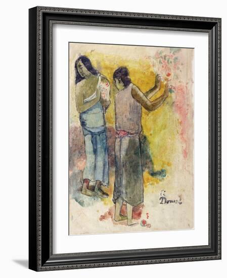 Two Figures, Study for 'Faa Iheiche', 1898-Paul Gauguin-Framed Giclee Print