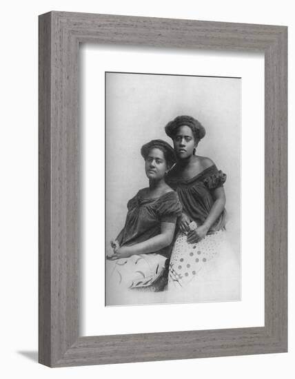 Two Fijian princesses with the hair dressed in European style, 1902-Unknown-Framed Photographic Print