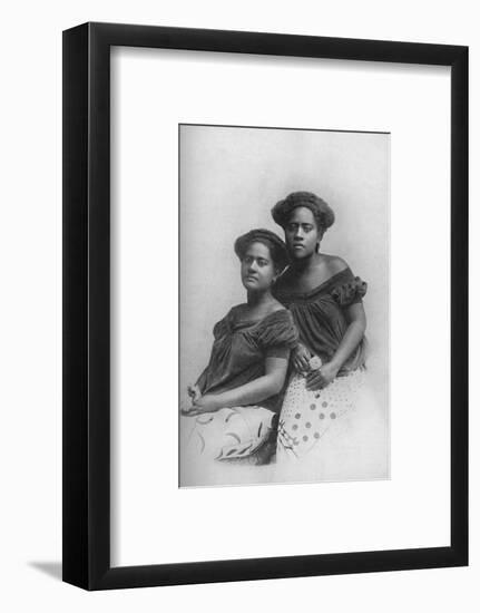 Two Fijian princesses with the hair dressed in European style, 1902-Unknown-Framed Photographic Print