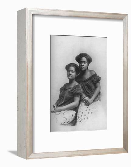 Two Fijian princesses with the hair dressed in European style, 1902-Unknown-Framed Photographic Print