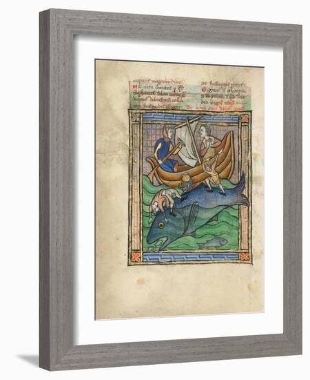 Two Fishermen on a Sea Monster-null-Framed Giclee Print