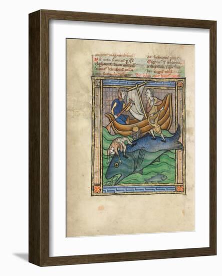 Two Fishermen on a Sea Monster-null-Framed Giclee Print