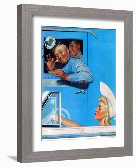 "Two Flirts", July 26,1941-Norman Rockwell-Framed Giclee Print