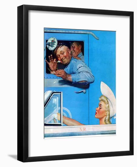 "Two Flirts", July 26,1941-Norman Rockwell-Framed Giclee Print