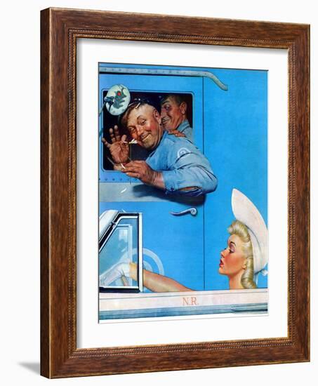 "Two Flirts", July 26,1941-Norman Rockwell-Framed Giclee Print