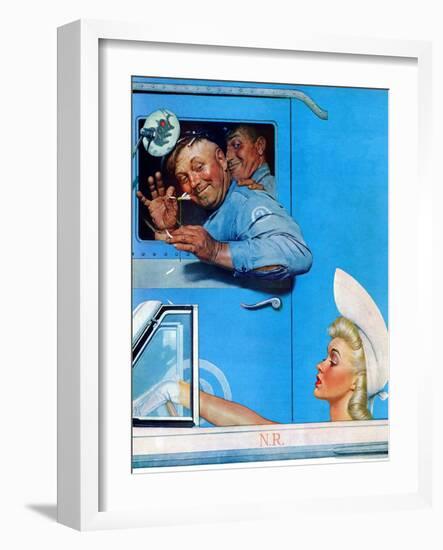 "Two Flirts", July 26,1941-Norman Rockwell-Framed Giclee Print