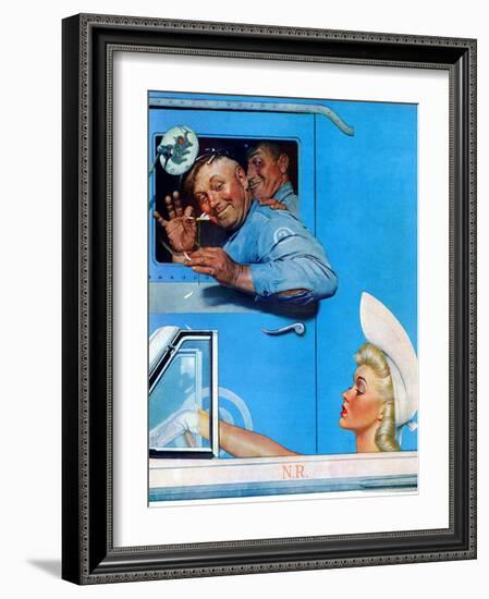 "Two Flirts", July 26,1941-Norman Rockwell-Framed Giclee Print