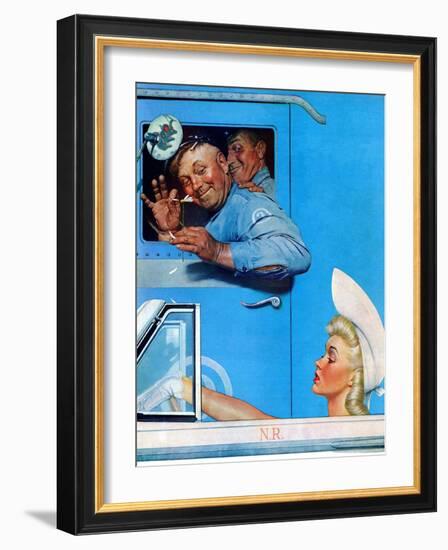 "Two Flirts", July 26,1941-Norman Rockwell-Framed Giclee Print