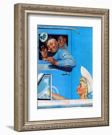 "Two Flirts", July 26,1941-Norman Rockwell-Framed Giclee Print