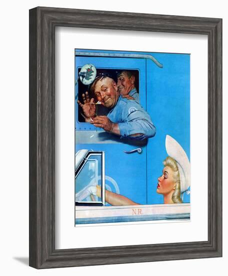 "Two Flirts", July 26,1941-Norman Rockwell-Framed Giclee Print