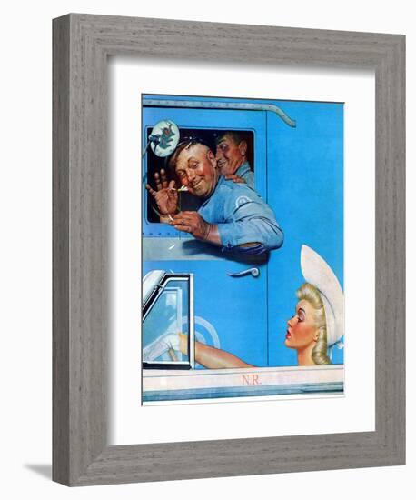 "Two Flirts", July 26,1941-Norman Rockwell-Framed Giclee Print