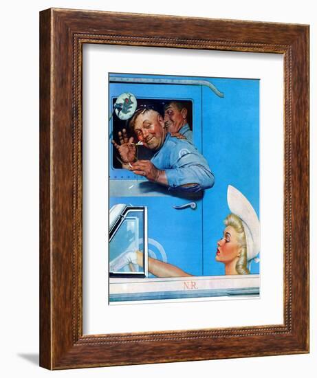 "Two Flirts", July 26,1941-Norman Rockwell-Framed Giclee Print