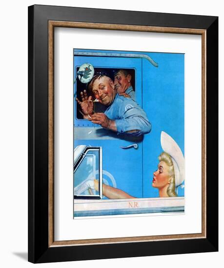 "Two Flirts", July 26,1941-Norman Rockwell-Framed Giclee Print