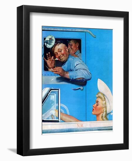 "Two Flirts", July 26,1941-Norman Rockwell-Framed Giclee Print