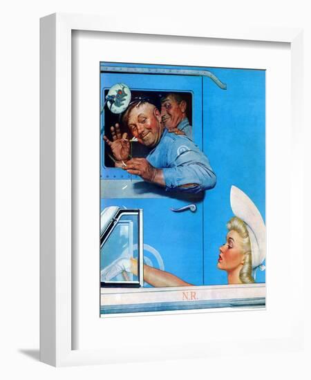 "Two Flirts", July 26,1941-Norman Rockwell-Framed Giclee Print