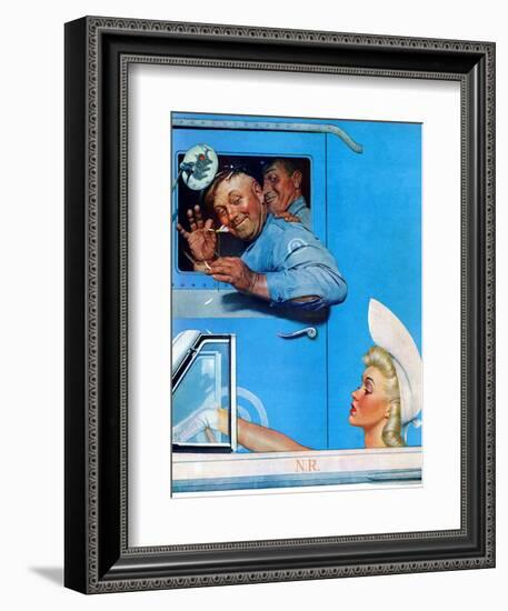 "Two Flirts", July 26,1941-Norman Rockwell-Framed Giclee Print