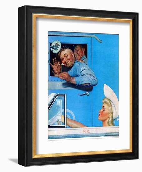 "Two Flirts", July 26,1941-Norman Rockwell-Framed Giclee Print