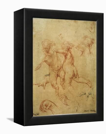 'Two flying putti', study, 1740s-Pompeo Batoni-Framed Premier Image Canvas