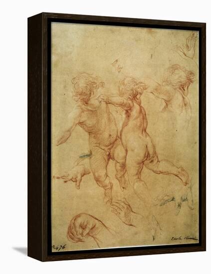 'Two flying putti', study, 1740s-Pompeo Batoni-Framed Premier Image Canvas