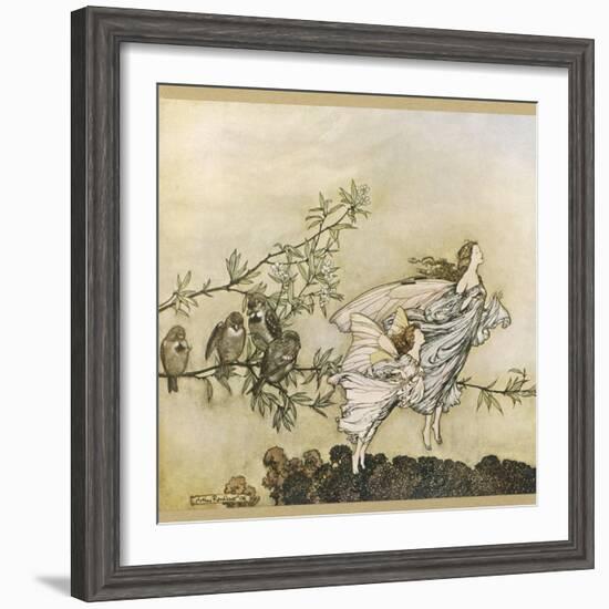 Two Flying-Arthur Rackham-Framed Photographic Print