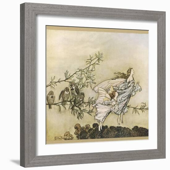 Two Flying-Arthur Rackham-Framed Photographic Print