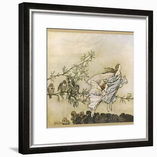 Two Flying-Arthur Rackham-Framed Photographic Print