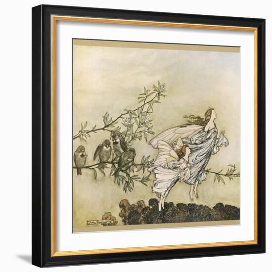 Two Flying-Arthur Rackham-Framed Photographic Print