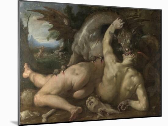 Two Followers of Cadmus Devoured by a Dragon, 1588-Cornelis Van Haarlem-Mounted Giclee Print