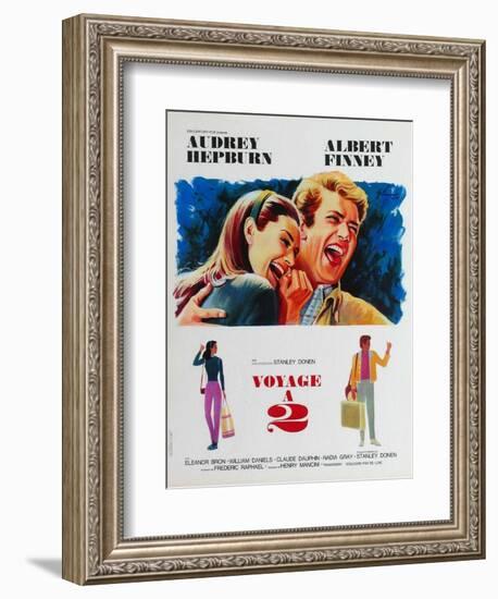 Two for the Road, French Movie Poster, 1967-null-Framed Premium Giclee Print