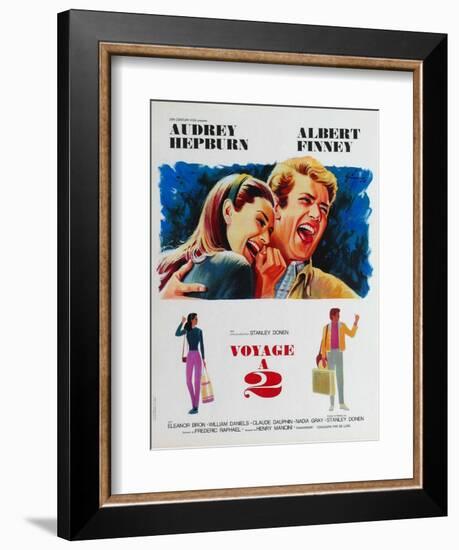 Two for the Road, French Movie Poster, 1967-null-Framed Premium Giclee Print