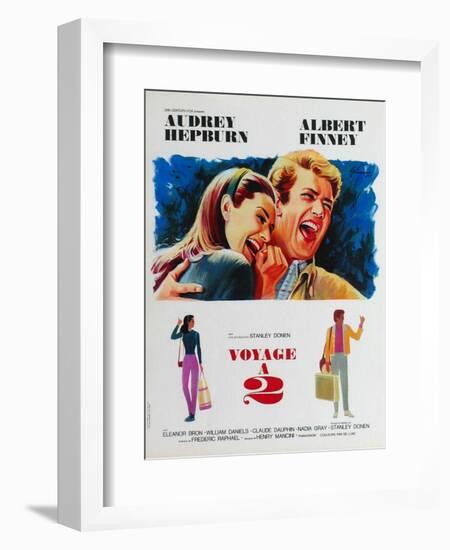 Two for the Road, French Movie Poster, 1967-null-Framed Premium Giclee Print