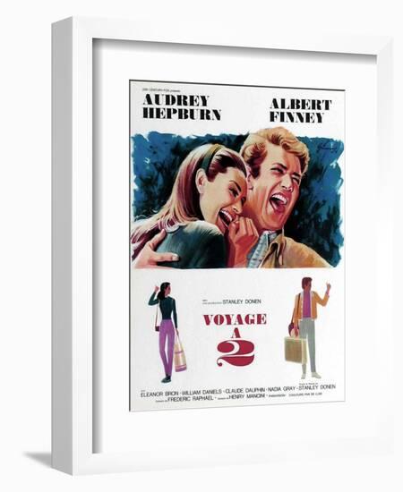 Two for the Road, from Left, Audrey Hepburn, Albert Finney, 1967-null-Framed Art Print