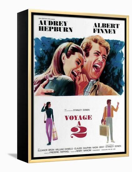 Two for the Road, from Left, Audrey Hepburn, Albert Finney, 1967-null-Framed Stretched Canvas