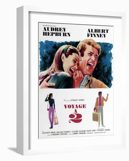 Two for the Road, from Left, Audrey Hepburn, Albert Finney, 1967-null-Framed Art Print