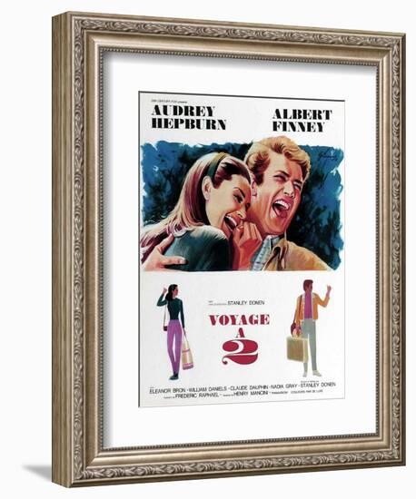 Two for the Road, from Left, Audrey Hepburn, Albert Finney, 1967-null-Framed Premium Giclee Print