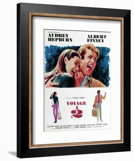 Two for the Road, from Left, Audrey Hepburn, Albert Finney, 1967-null-Framed Premium Giclee Print