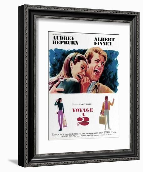 Two for the Road, from Left, Audrey Hepburn, Albert Finney, 1967-null-Framed Premium Giclee Print