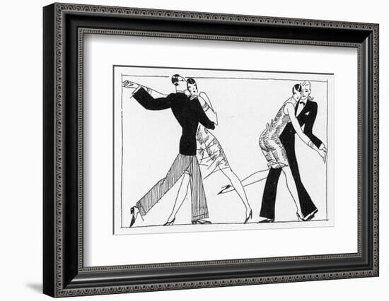 Two French Flappers and Their Flirts-L. Bonnotte-Framed Photographic Print