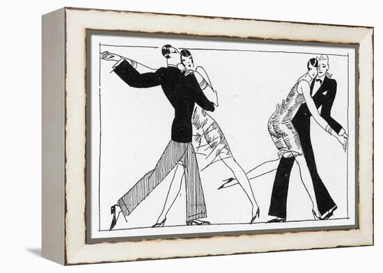 Two French Flappers and Their Flirts-L. Bonnotte-Framed Premier Image Canvas