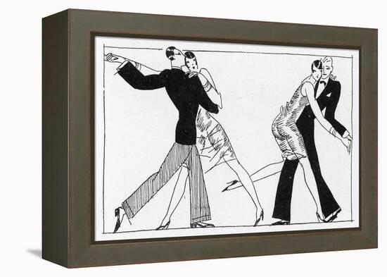 Two French Flappers and Their Flirts-L. Bonnotte-Framed Premier Image Canvas