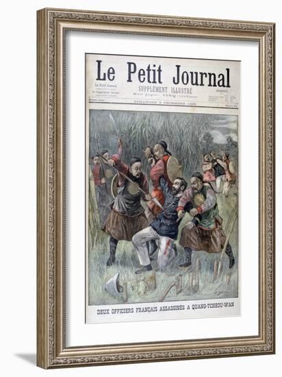 Two French Officers Murdered by the Quang-Tcheou-Wan, 1899-Jose Belon-Framed Giclee Print