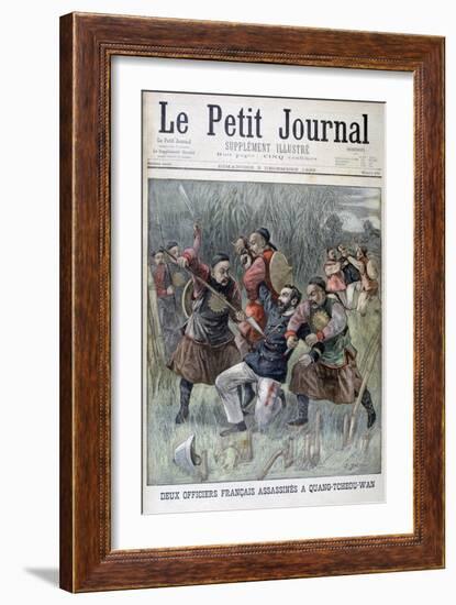 Two French Officers Murdered by the Quang-Tcheou-Wan, 1899-Jose Belon-Framed Giclee Print