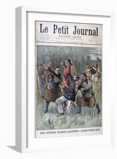 Two French Officers Murdered by the Quang-Tcheou-Wan, 1899-Jose Belon-Framed Giclee Print