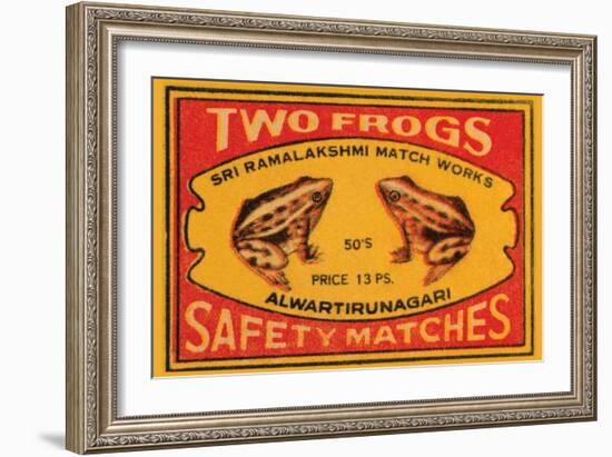 Two Frogs Safety Matches-null-Framed Art Print