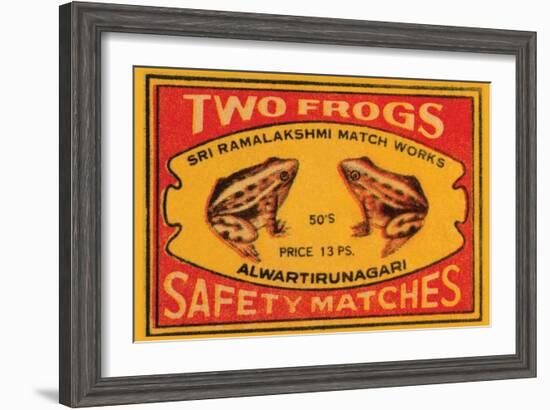 Two Frogs Safety Matches-null-Framed Art Print