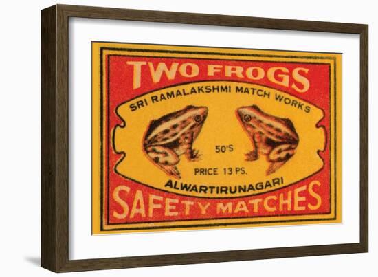 Two Frogs Safety Matches-null-Framed Art Print